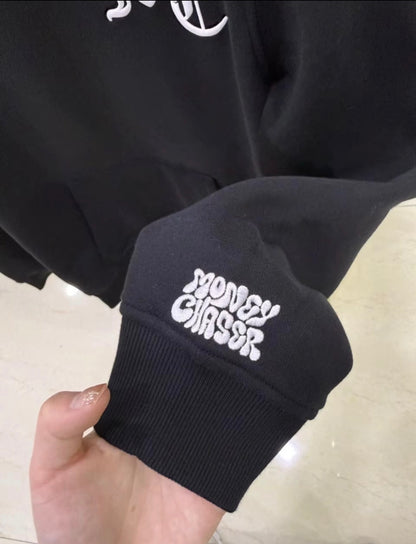 Black pull over MC hoodies